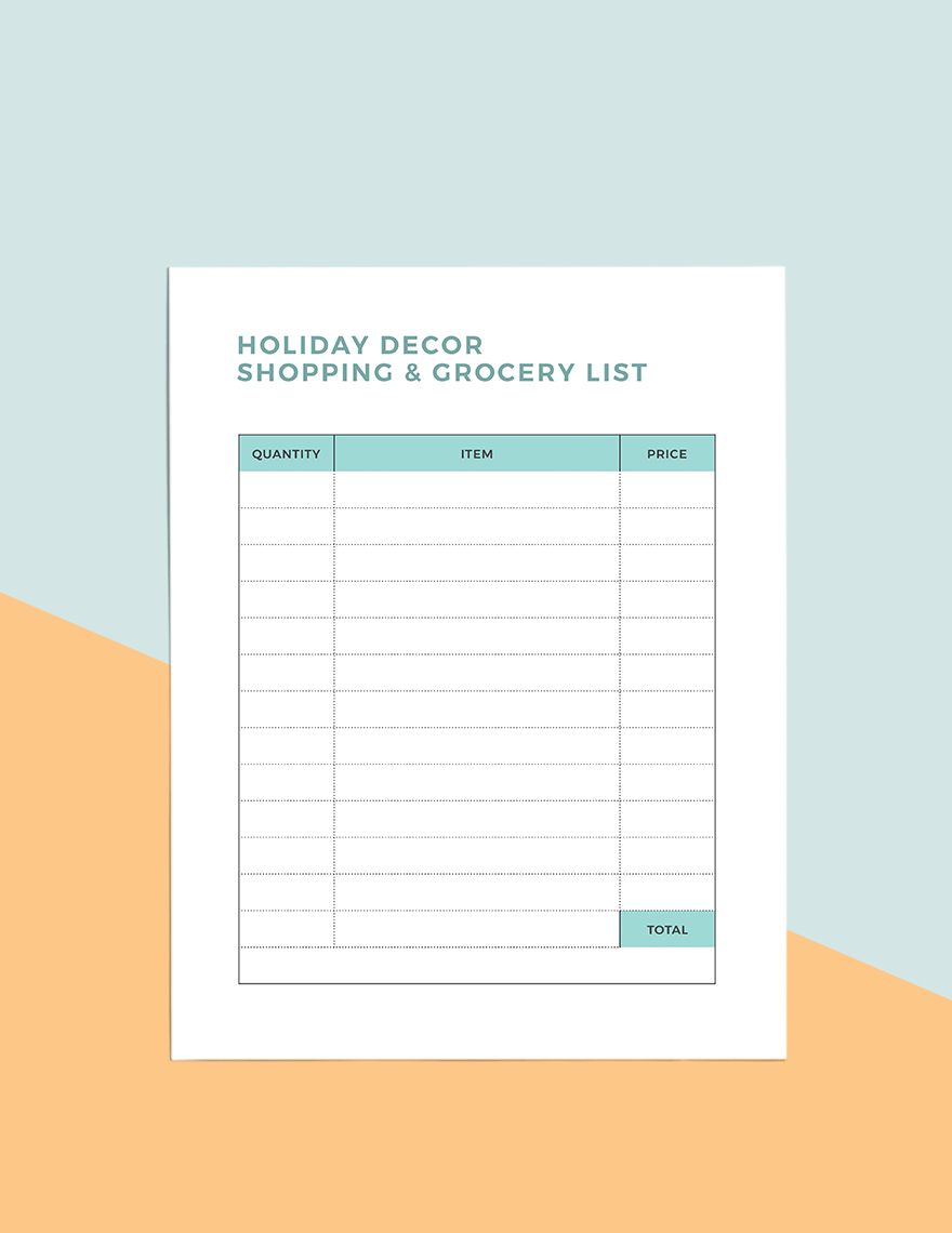 Simple Holiday Planner Template