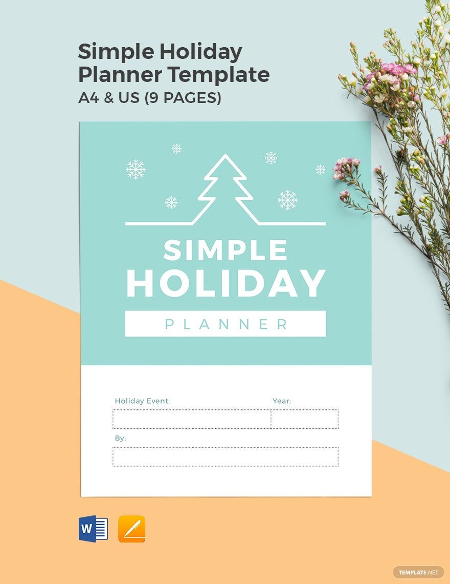 Free Simple Holiday Planner Template