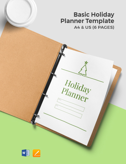 FREE Printable Holiday Planner Template Word DOC Apple MAC Pages