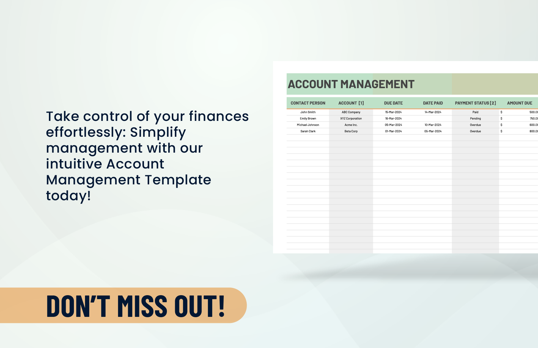 Account Management Template