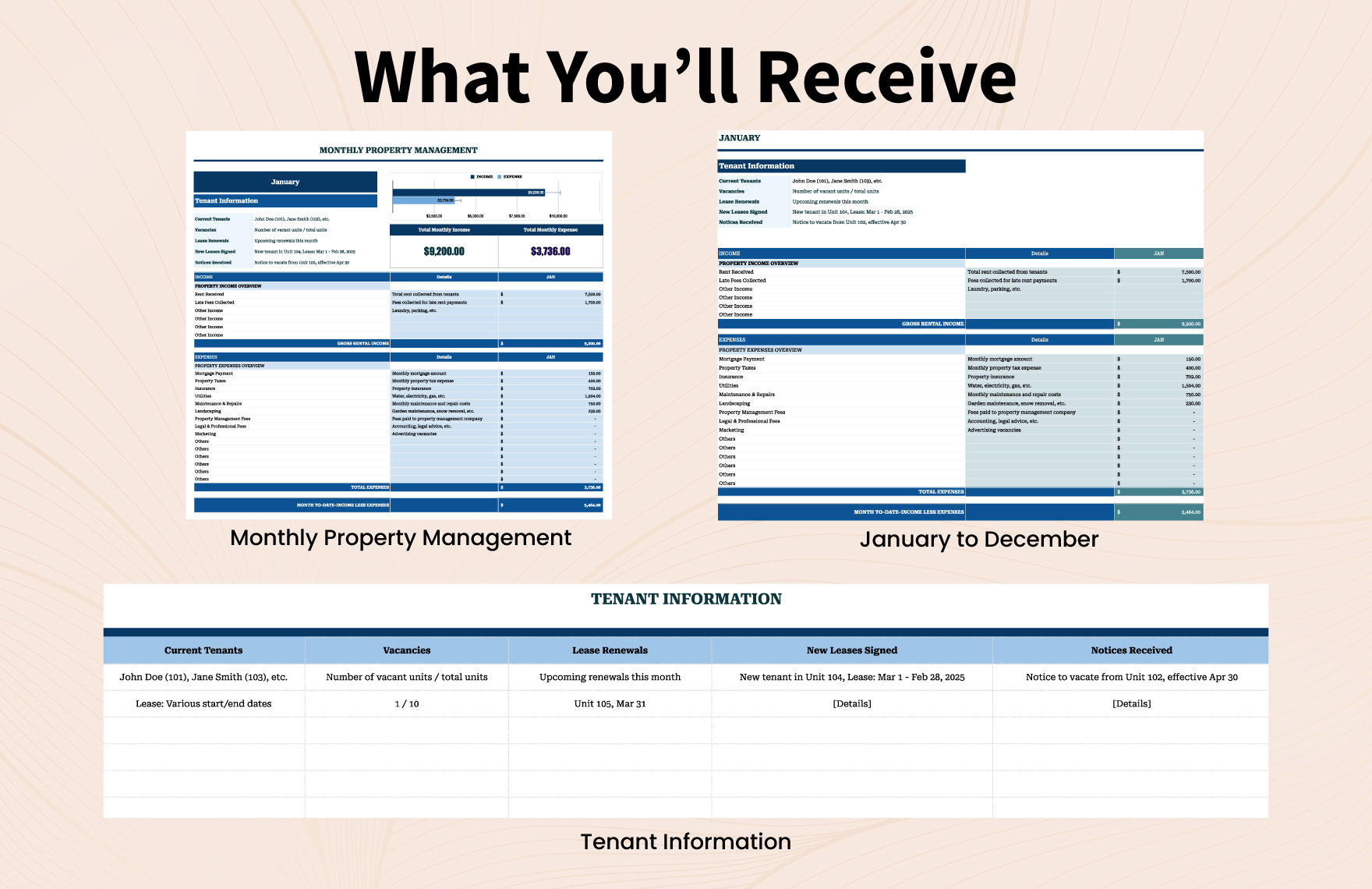 Monthly Property Management Template