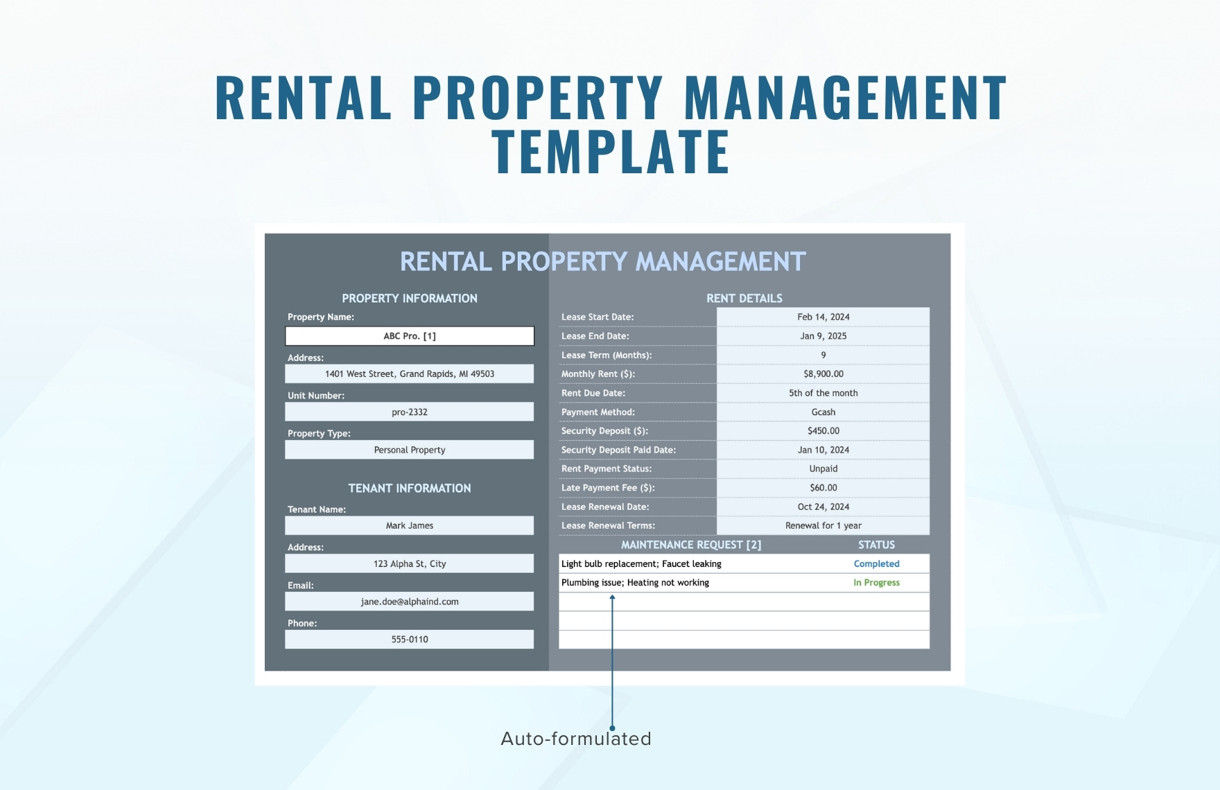 Rental Property Management Template