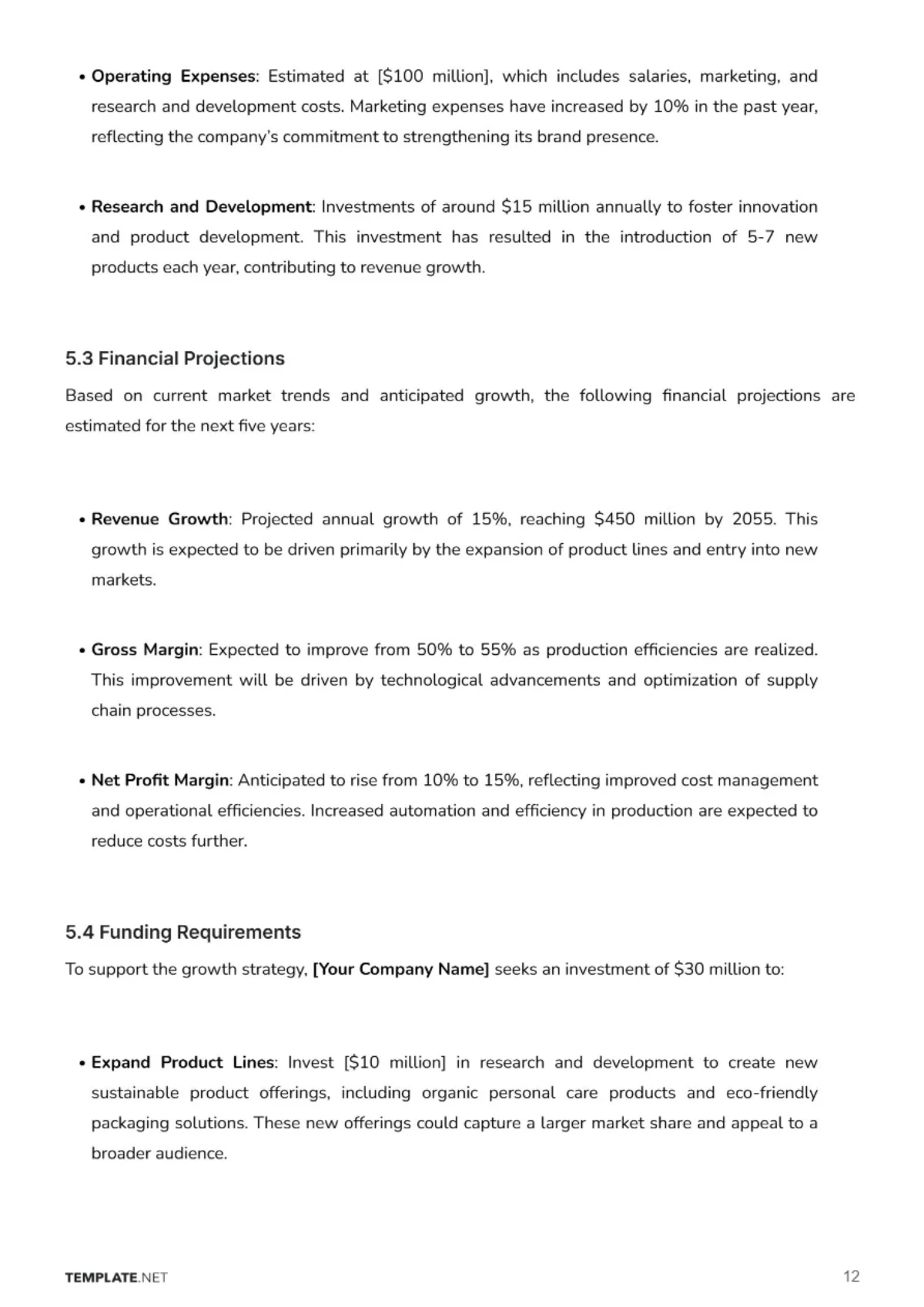 Free Business Analysis Template to Edit Online