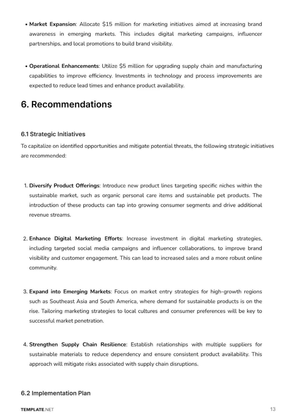 Free Business Analysis Template to Edit Online
