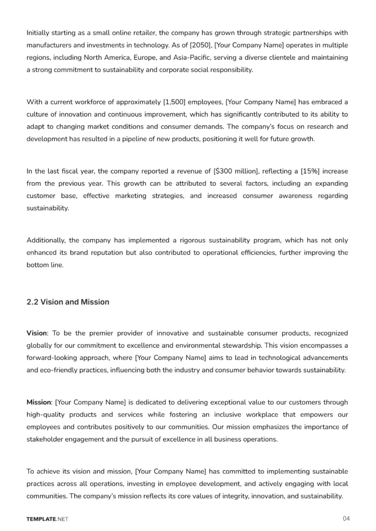 Free Business Analysis Template to Edit Online