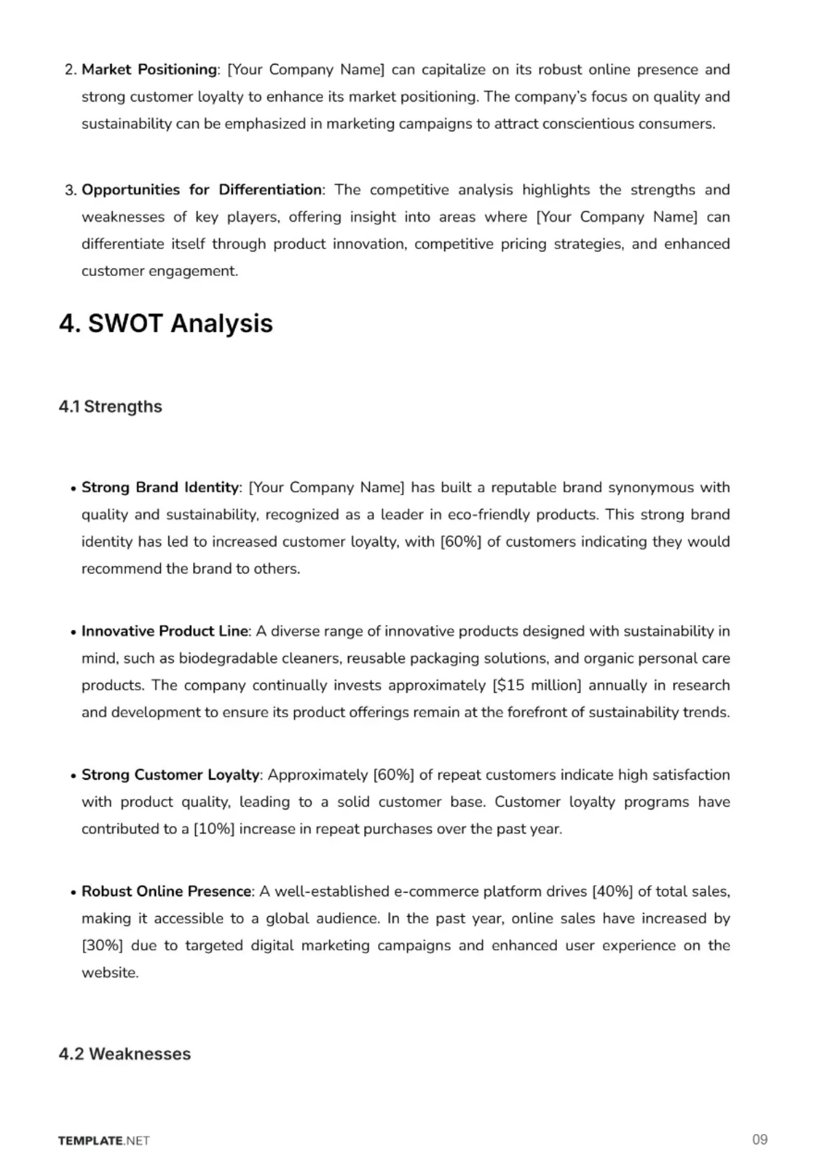 Free Business Analysis Template to Edit Online