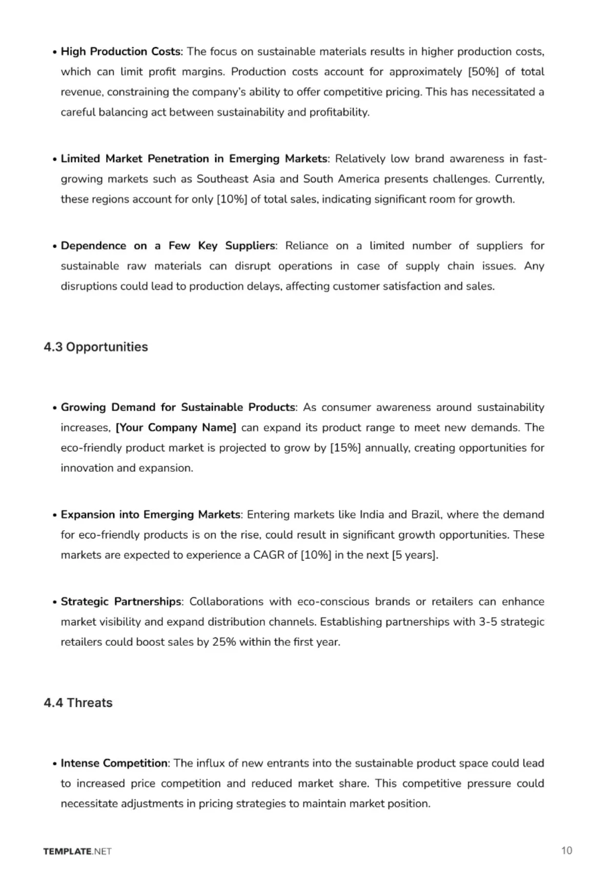 Free Business Analysis Template to Edit Online