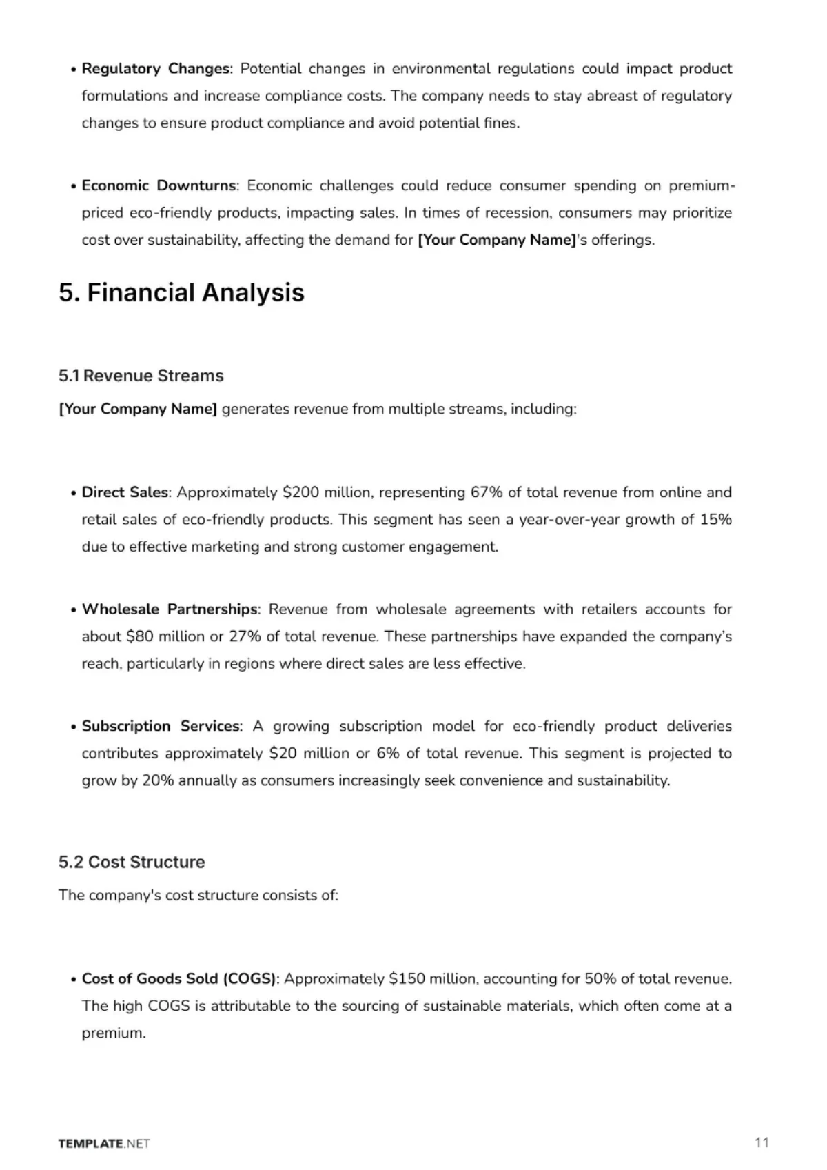 Free Business Analysis Template to Edit Online