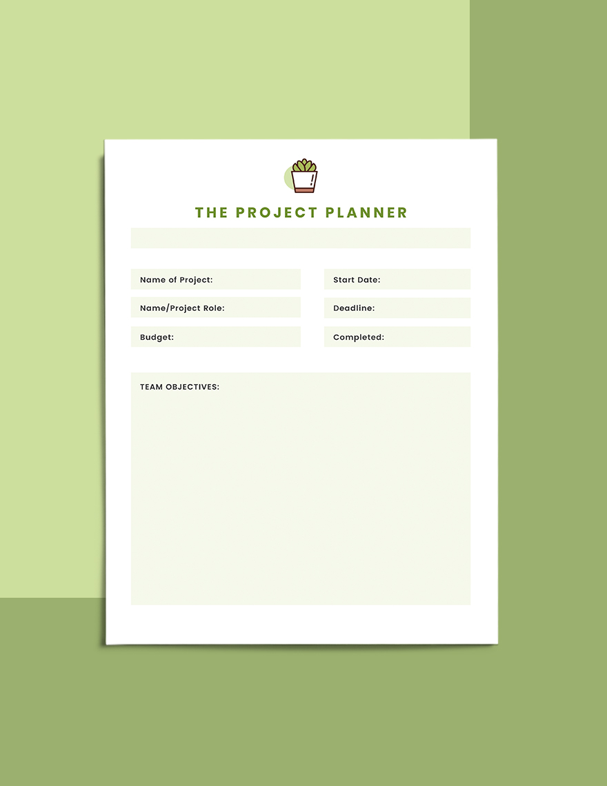 Project Life Planner Template