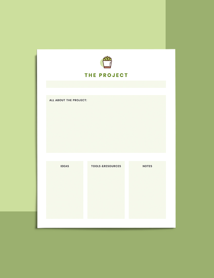 Project Life Planner Format