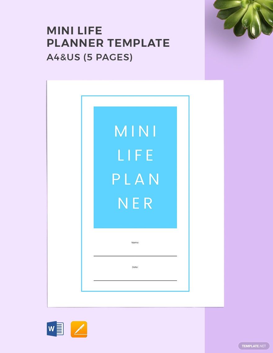 Mini Life Planner Template