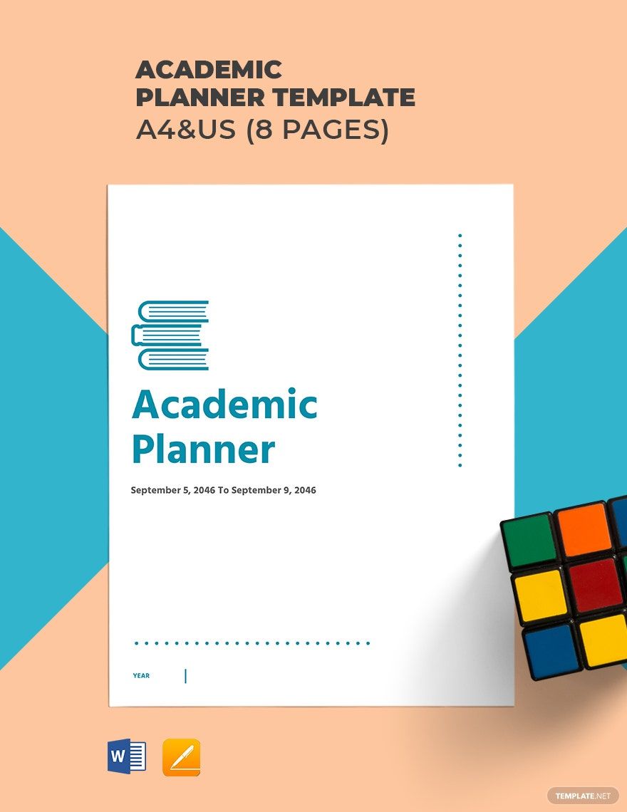 Academic Planner Template in Word, PDF, Apple Pages