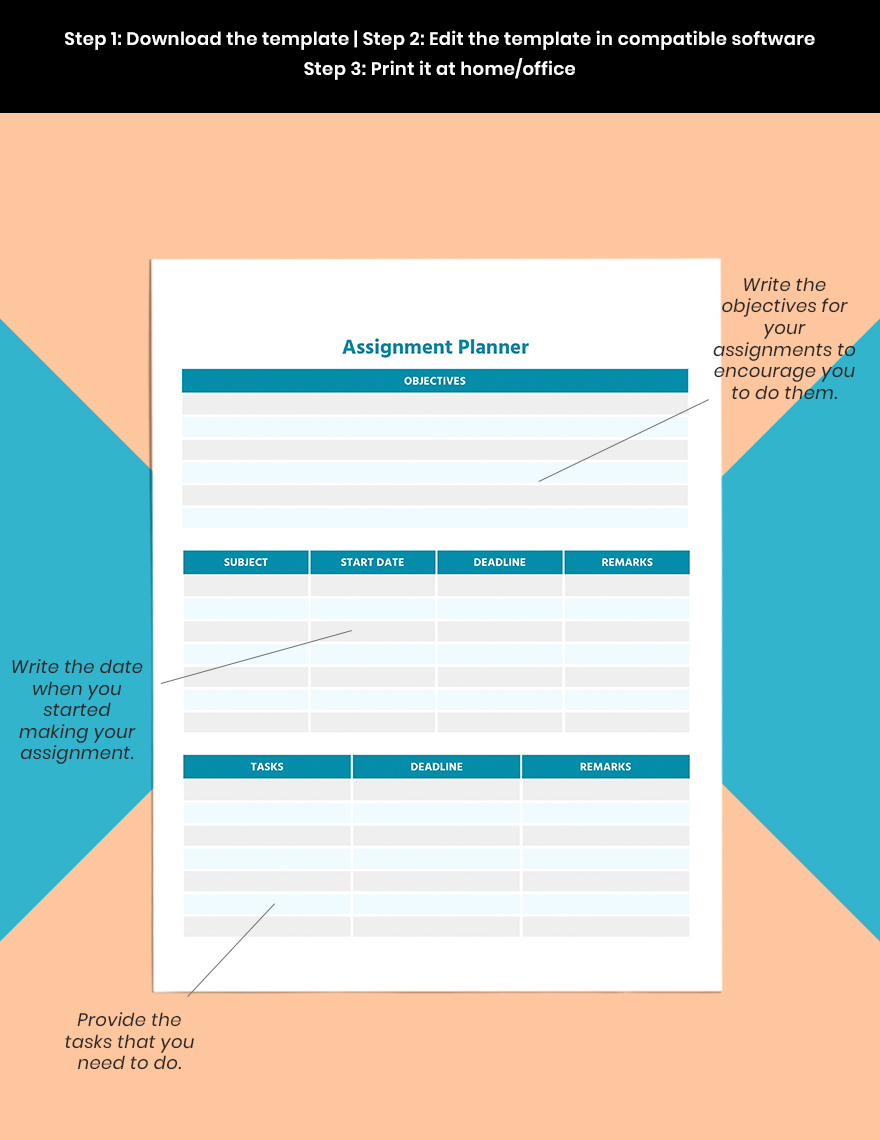 Academic Planner template Example