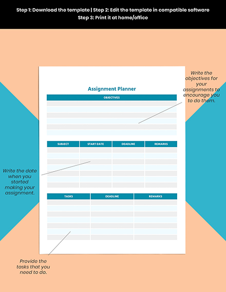Free Academic Planner Template to Edit Online