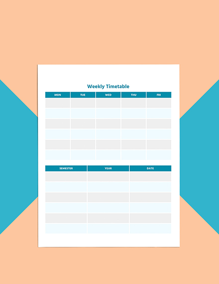 Academic Planner template Format