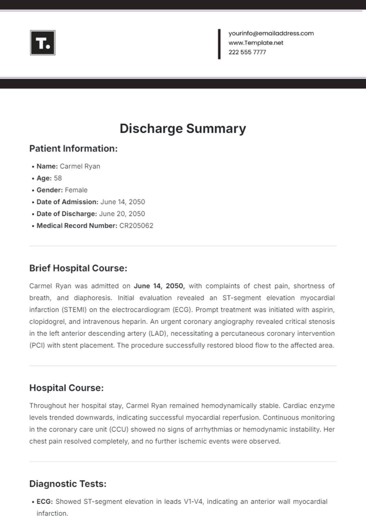 Discharge Summary Template - Edit Online & Download