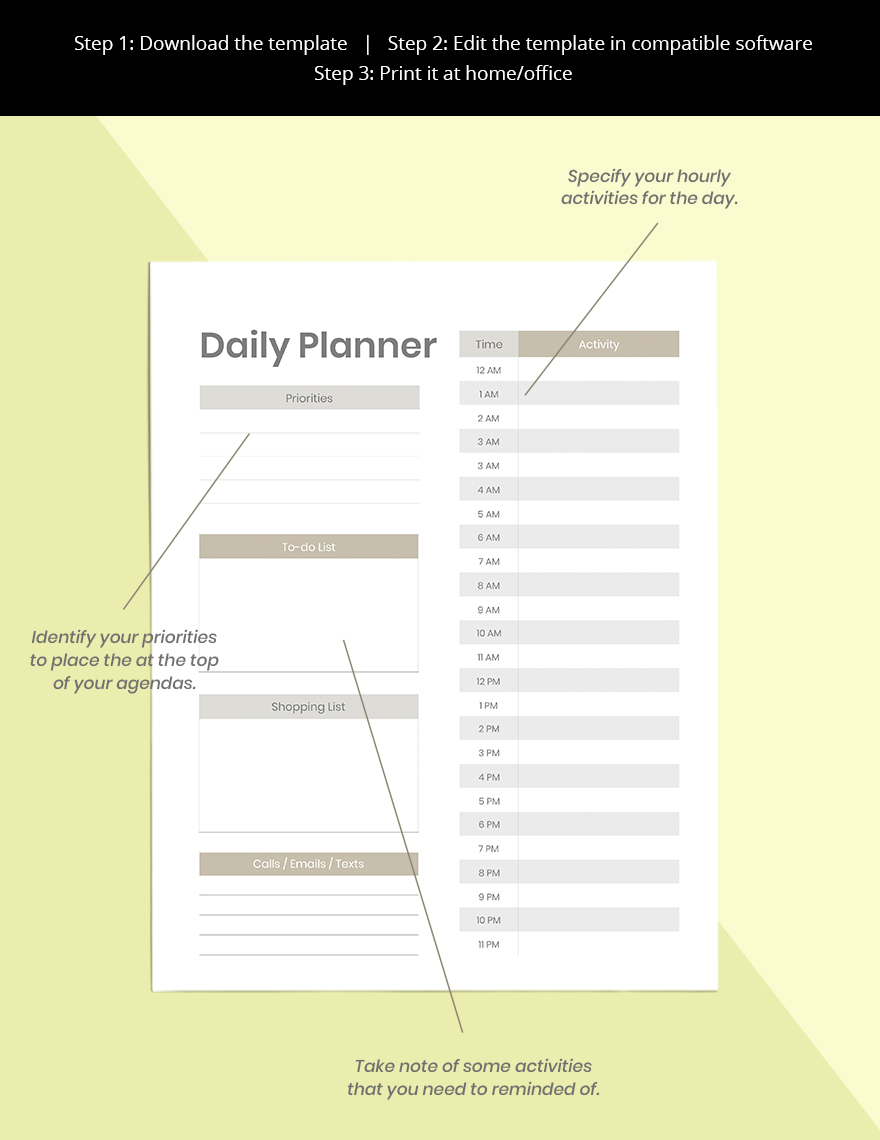 Personal Life Planner Template