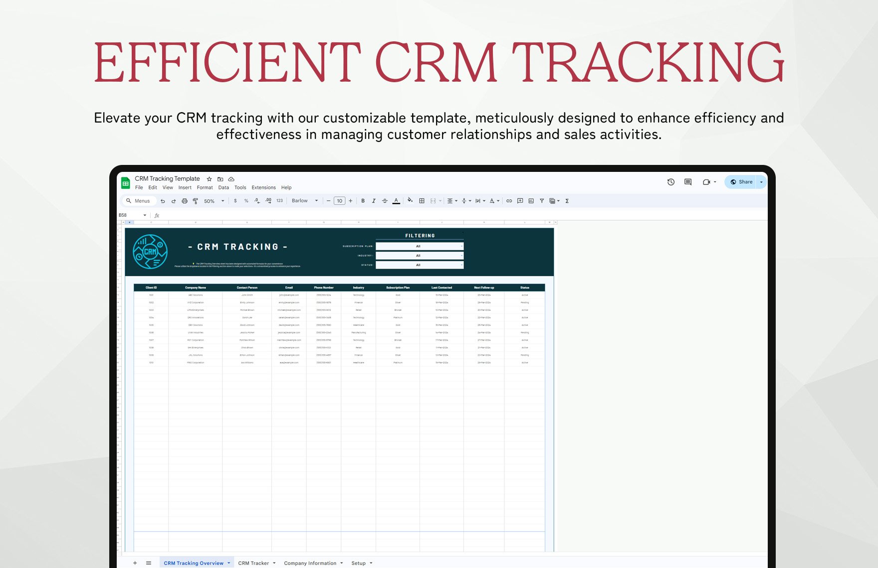 CRM Tracking Template