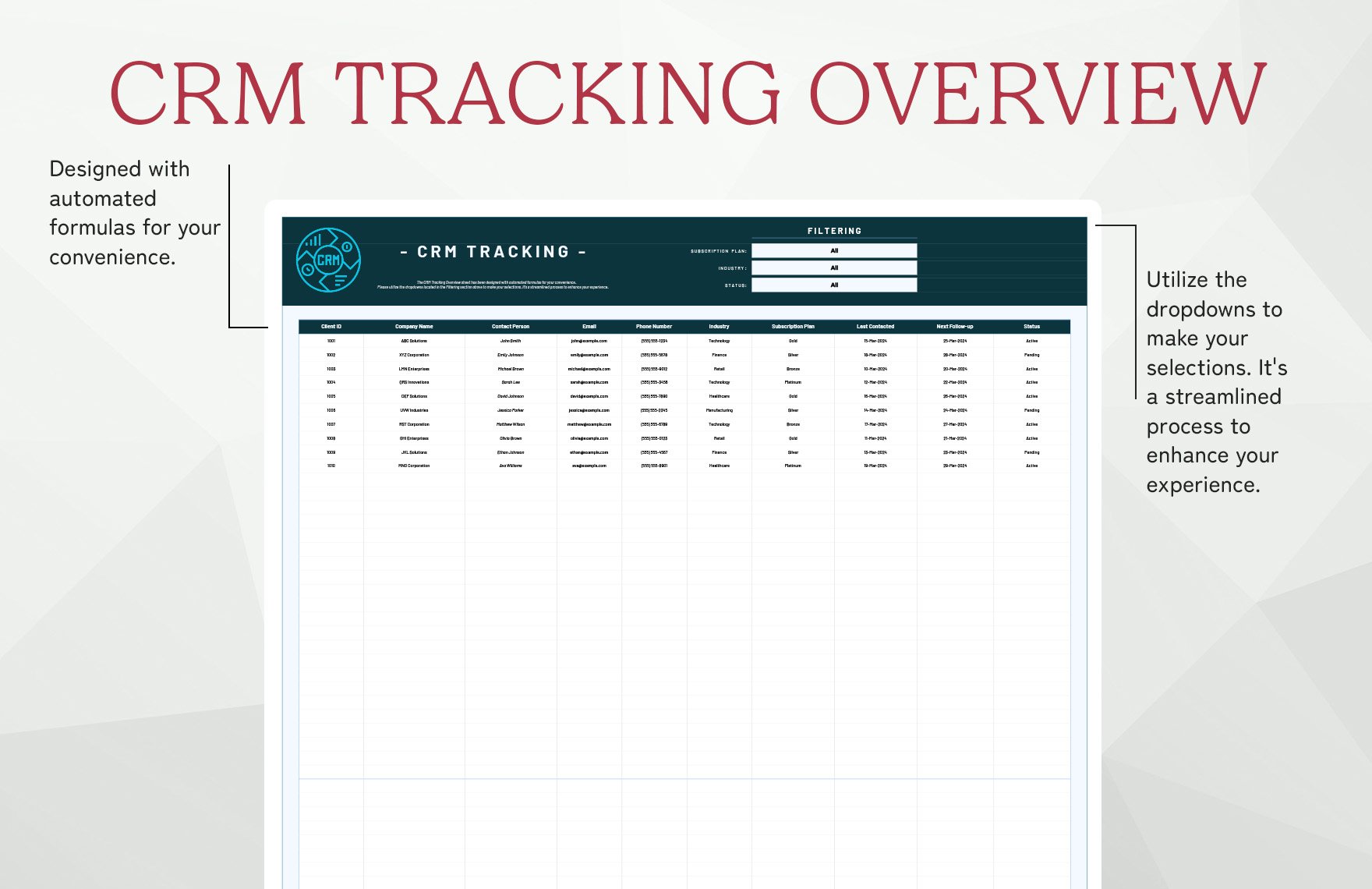 CRM Tracking Template