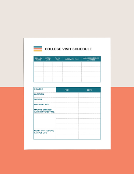 College Application Planner Editable