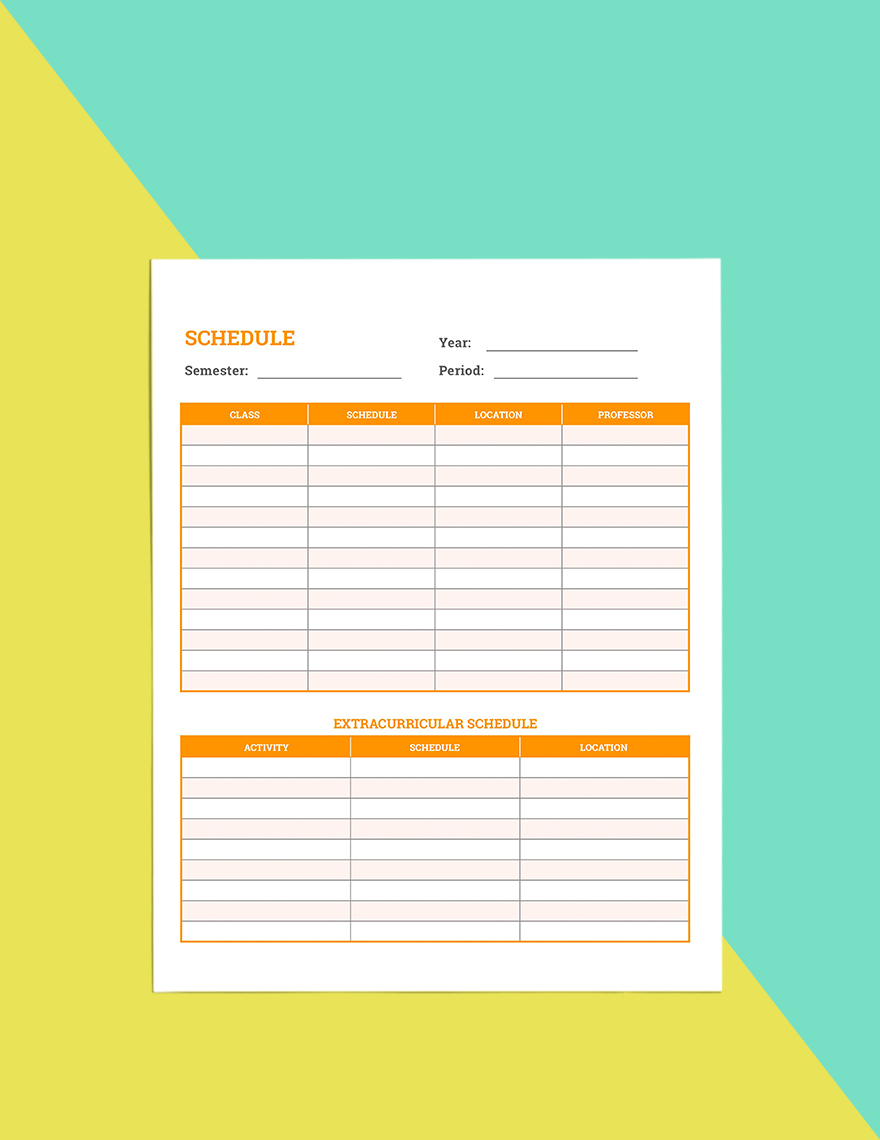 College Student Planner Template
