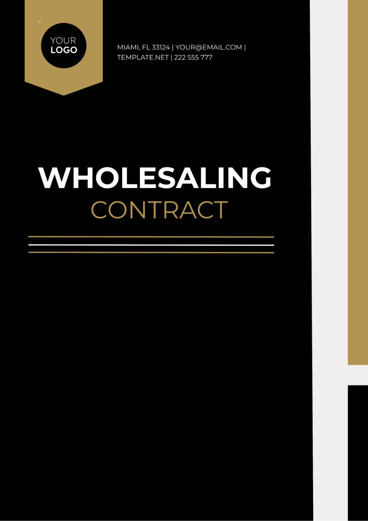 Wholesaling Contract Template