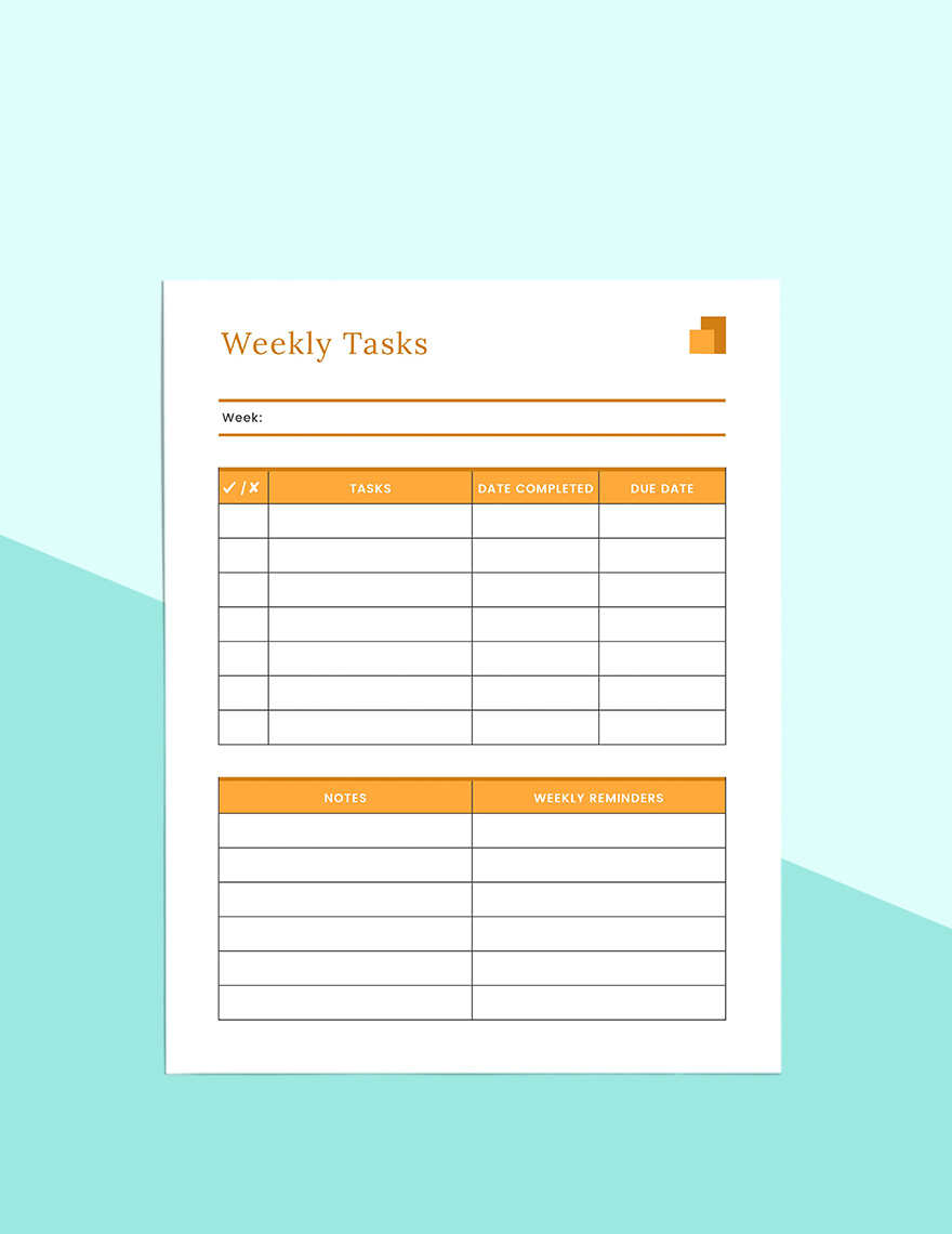 Weekly College Planner Template