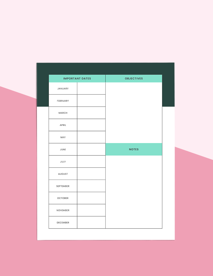 College Academic Planner Template