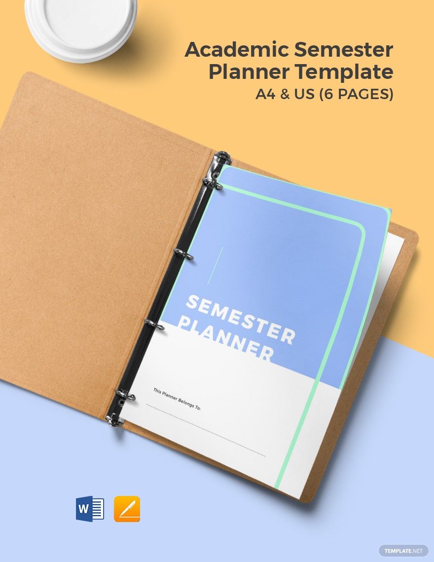 Academic Semester Planner Template in Word, Google Docs, PDF, Apple Pages