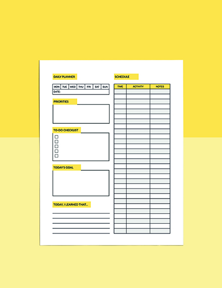Student Academic Planner Template Example