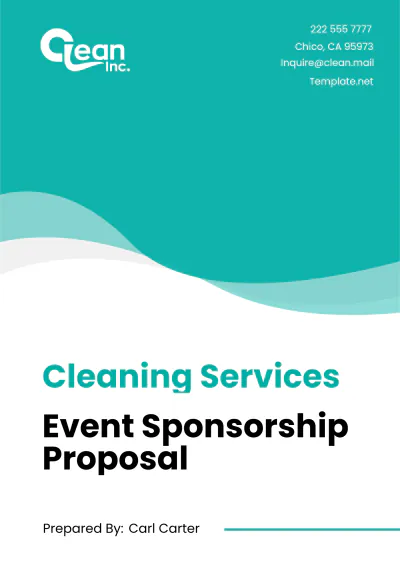 Free Cleaning Services Event Sponsorship Proposal Template to Edit Online