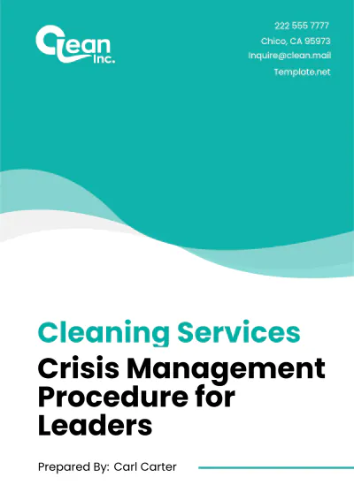 Free Cleaning Services Crisis Management Procedure for Leaders Template to Edit Online