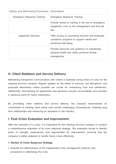 Free Cleaning Services Crisis Management Procedure for Leaders Template to Edit Online