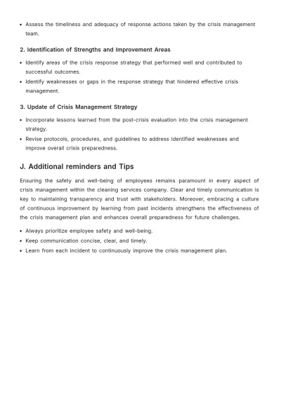 Free Cleaning Services Crisis Management Procedure for Leaders Template to Edit Online