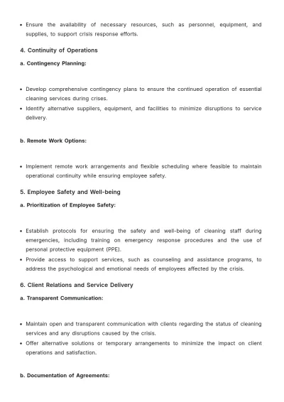 Free Cleaning Services Crisis Management Procedure for Leaders Template to Edit Online