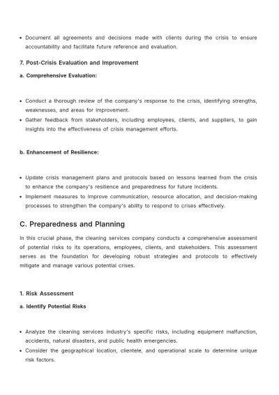 Free Cleaning Services Crisis Management Procedure for Leaders Template to Edit Online