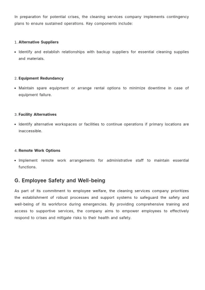 Free Cleaning Services Crisis Management Procedure for Leaders Template to Edit Online