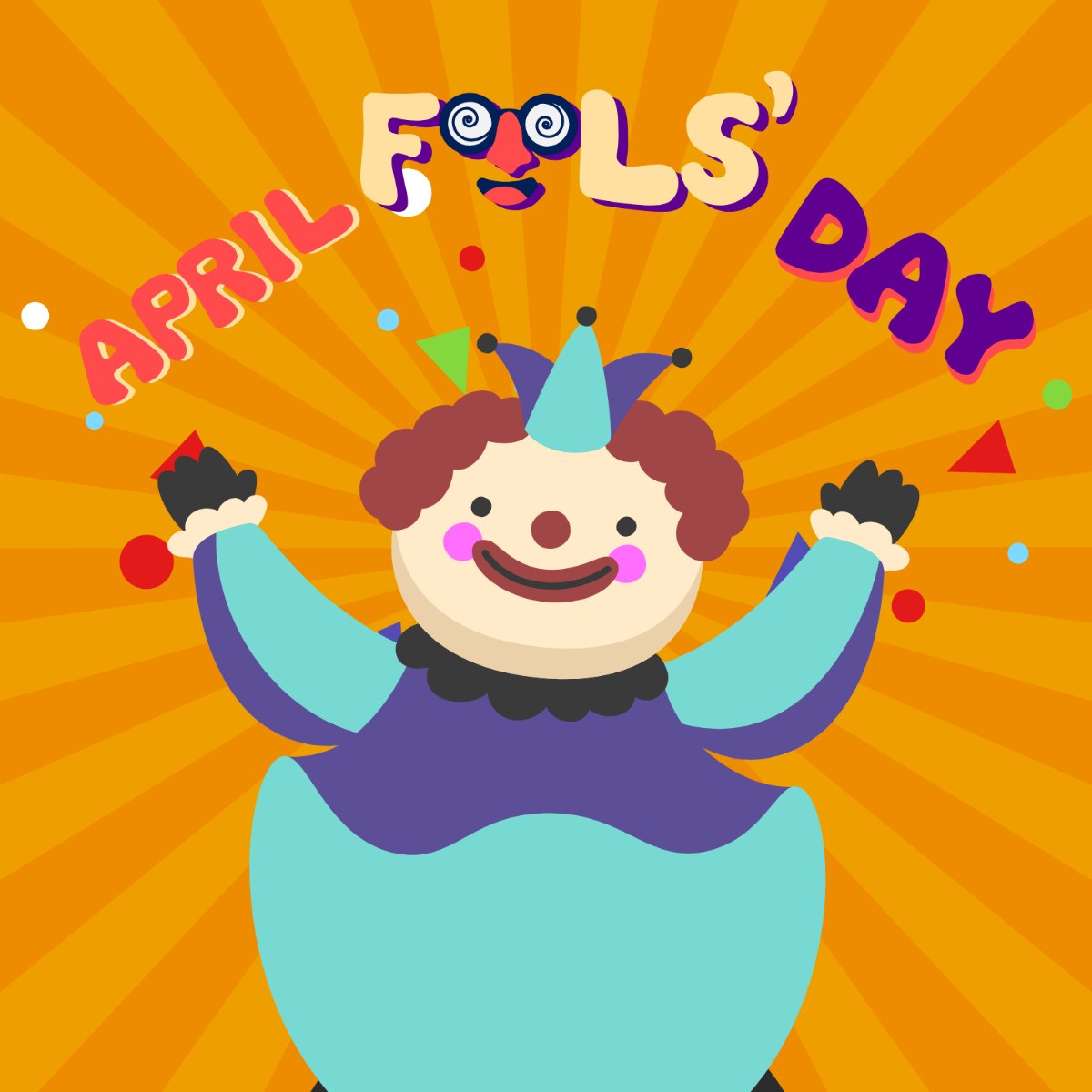 Colorful April Fools’ Day Vector Template
