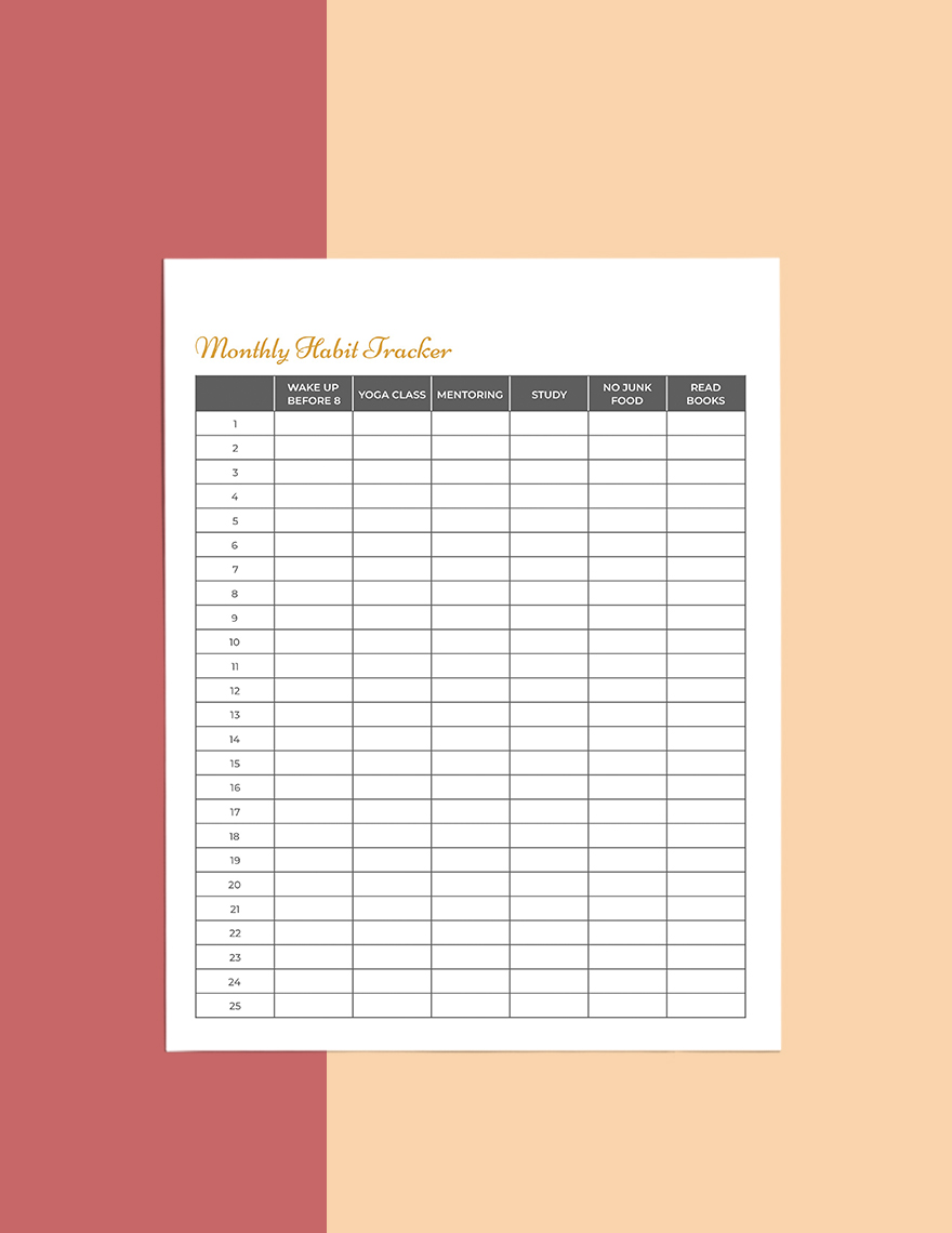 Monthly Academic Planner Template