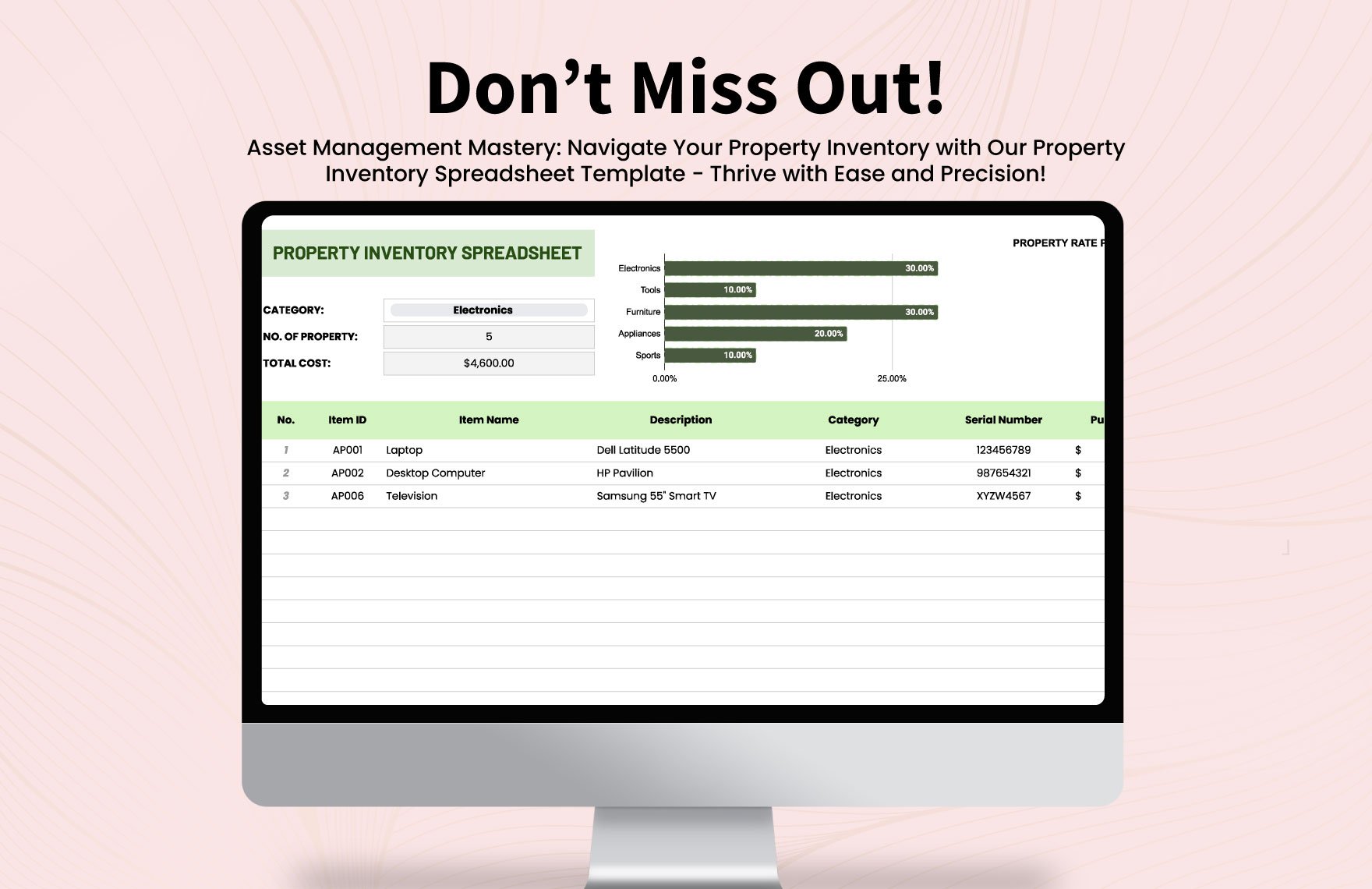 Property Inventory Spreadsheet Template