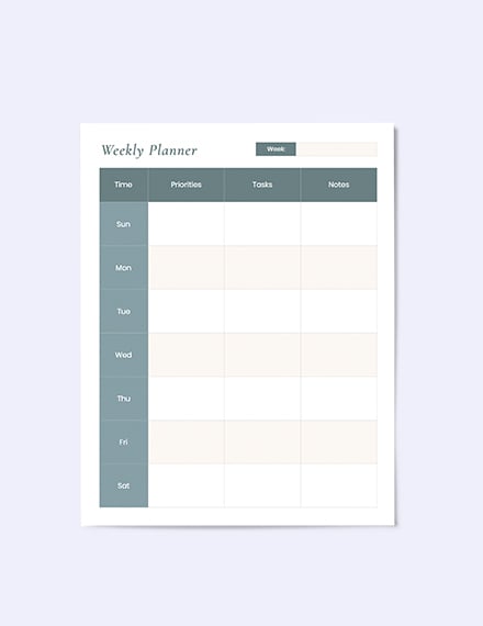 Work Planner format