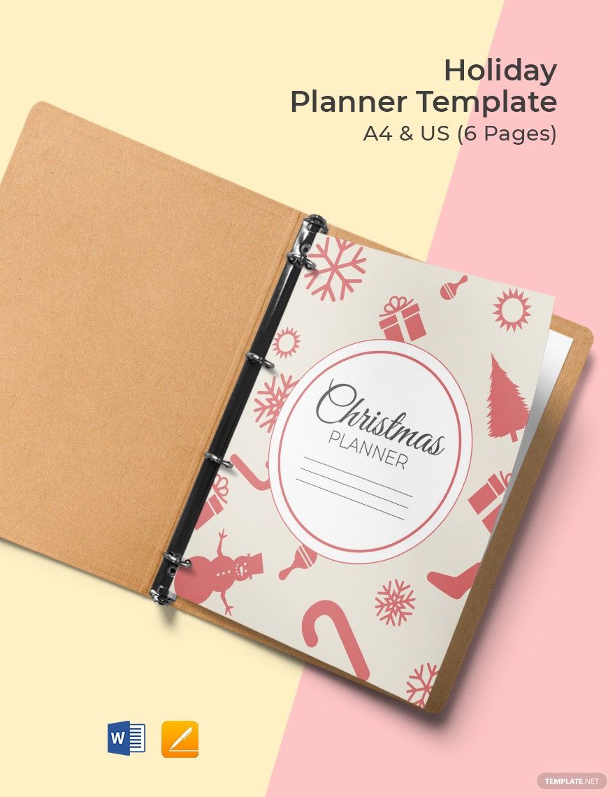 Holiday party planner template word apple pages template