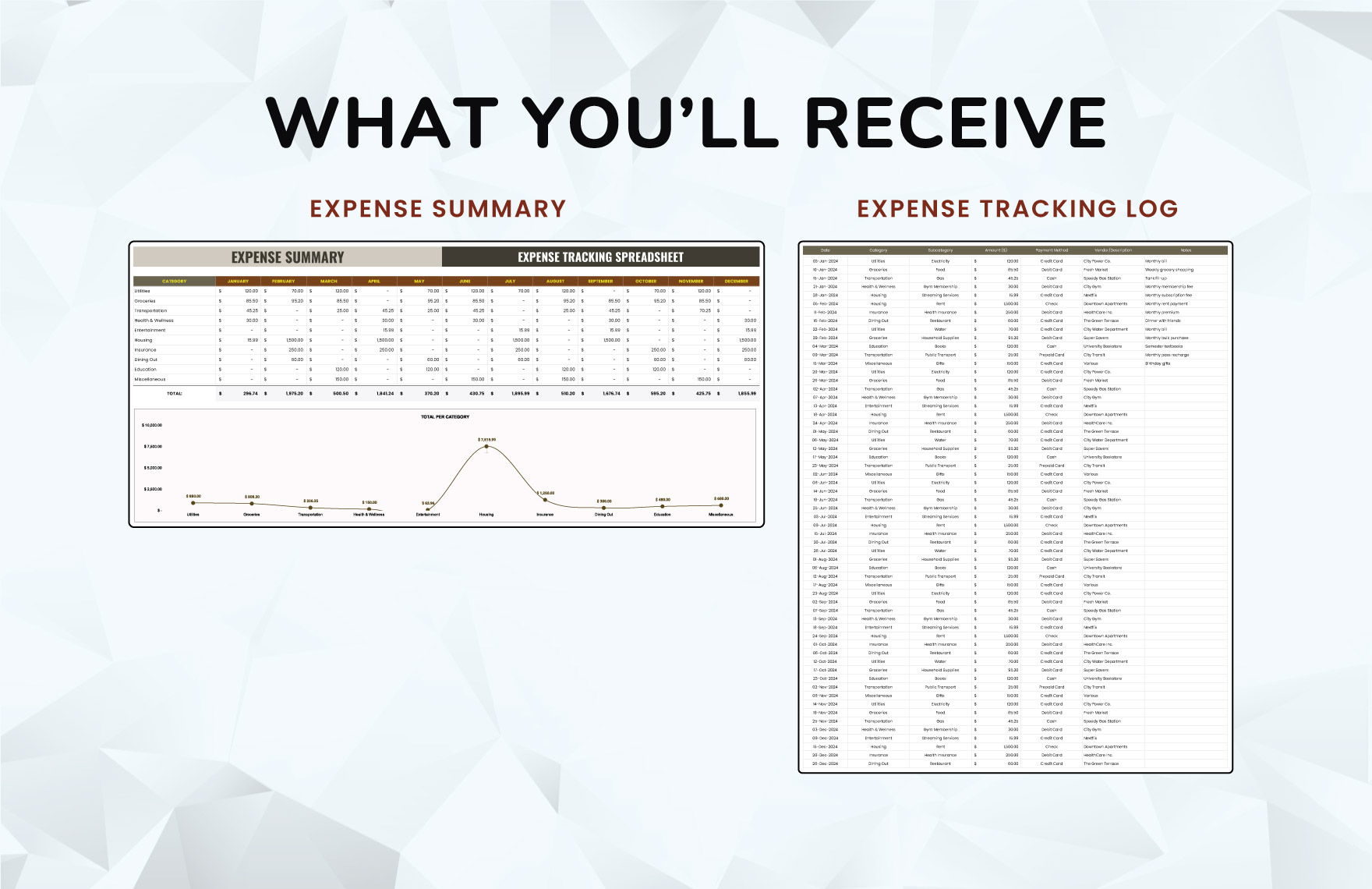Expense Tracking Spreadsheet Template