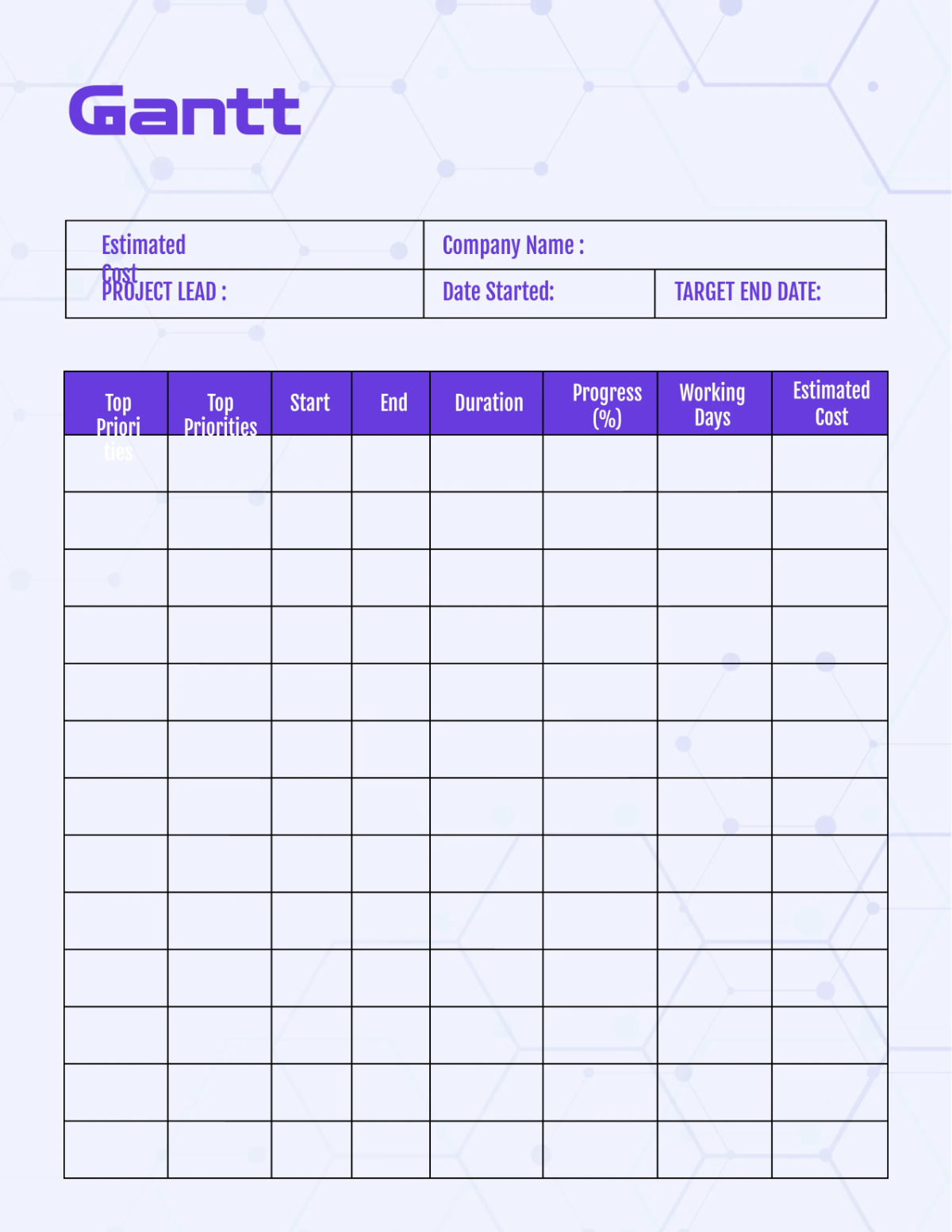 Free Software Planner Template to Edit Online