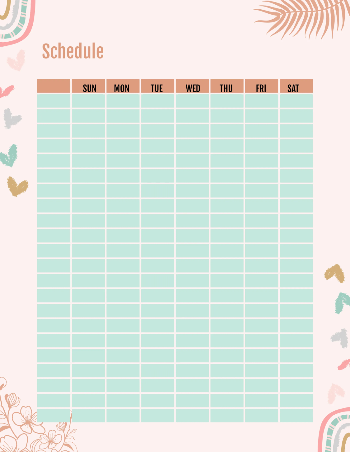 Free Cute Planner Template to Edit Online