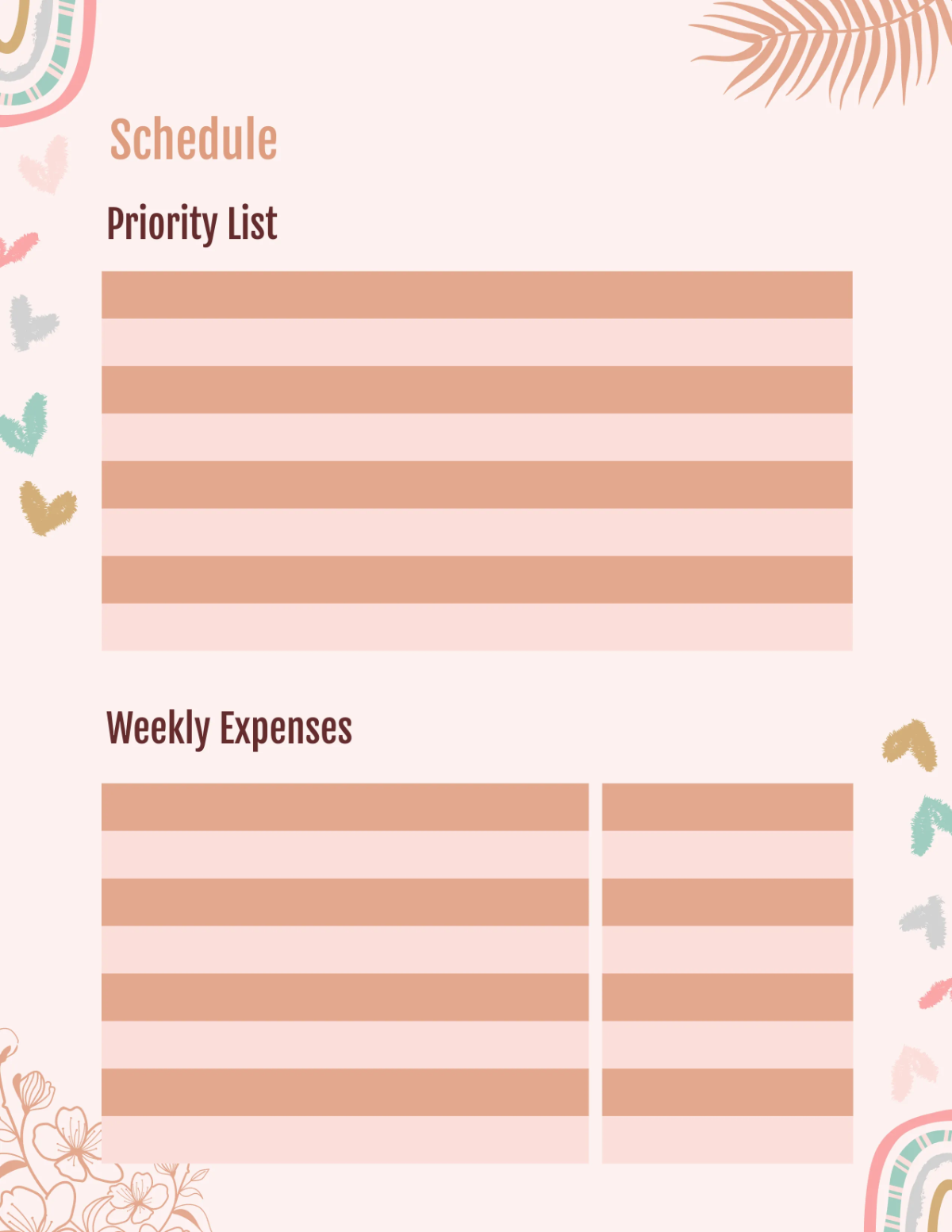 Free Cute Planner Template to Edit Online
