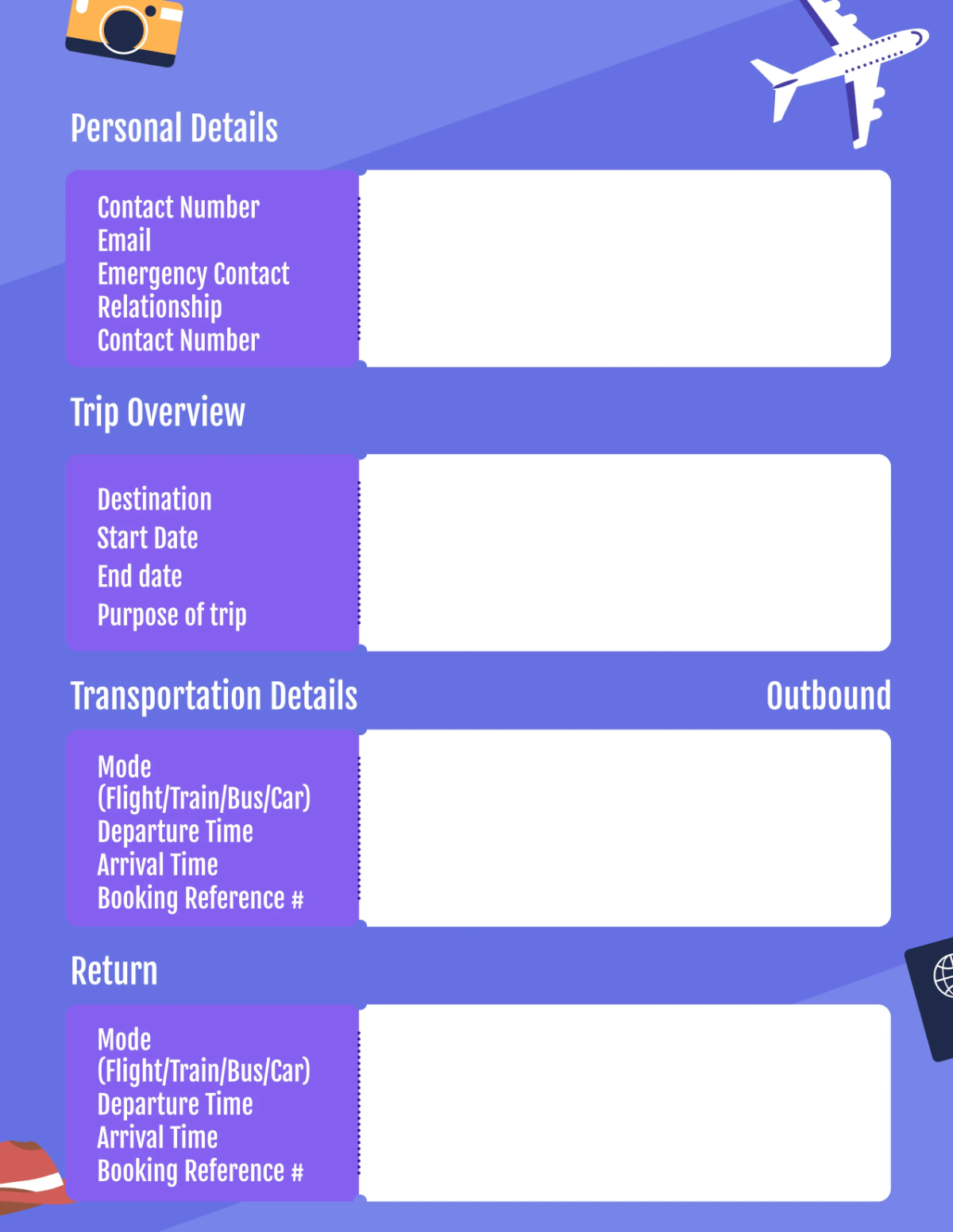 Free Kids Road Trip Planner Template to Edit Online