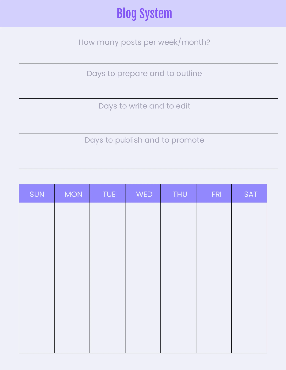 Free Content Media Planner Template to Edit Online