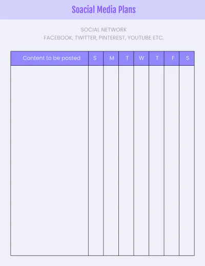Free Content Media Planner Template to Edit Online