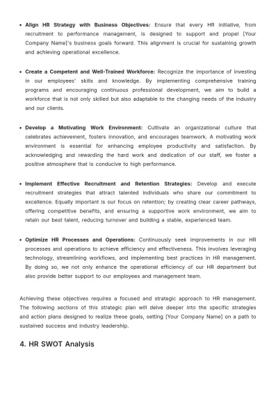 Free Cleaning Services HR Strategic Plan Template to Edit Online